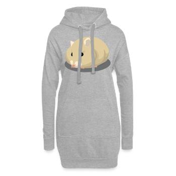 Netter Hell-Braun Hamster - Hoodie-Kleid - Grau meliert - Vorne