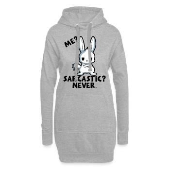Sarcasmes Lapin Lapin Ironie Sarkastique Cadeau - Sweat-shirt à capuche long Femme - gris chiné - Devant