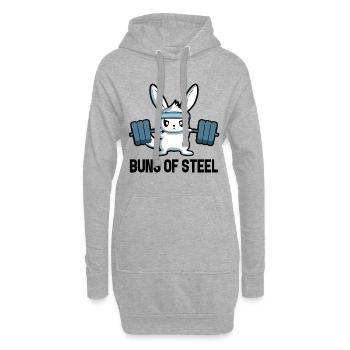 Hase, Fitness, Gym, Motivation, Sport, Geschenk - Hoodie-Kleid - Grau meliert - Vorne