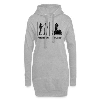 Problem Beziehung Paar Motorrad Liebe Geschenk Fun - Hoodie-Kleid - Grau meliert - Vorne