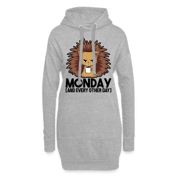 Montage, Keine Lust, Arbeit, Igel, Geschenk, Nope - Hoodie-Kleid - Grau meliert - Vorne