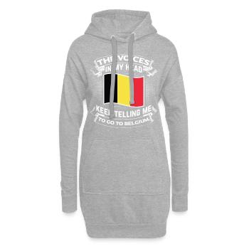 My passion for Belgium ! OTAN Brussels architecture - Sweat-shirt à capuche long Femme - gris chiné - Devant