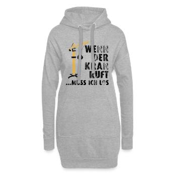 Bauarbeiter Shirt · Kran Arbeit · Last Geschenk - Hoodie-Kleid - Grau meliert - Vorne