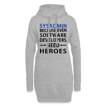 Sysadmin - Administrateur système - Sweat-shirt à capuche long Femme - gris chiné - Devant