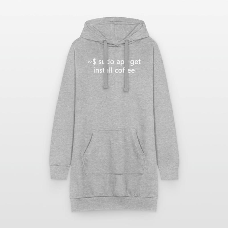 Sysadmin Linux sudo apt-get installer coffee Sweat-shirt à capuche long Femme