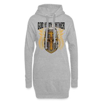 Dieu est mon père - Sweat-shirt à capuche long Femme - gris chiné - Devant