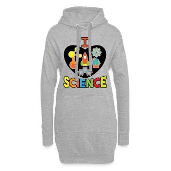 Wissenschaft, Informatik, Mathe, Biologie, Chemie - Hoodie-Kleid - Grau meliert - Vorne