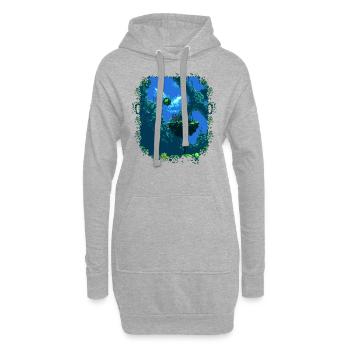 sous-marin aquarium mer océan lac corail - Sweat-shirt à capuche long Femme - gris chiné - Devant