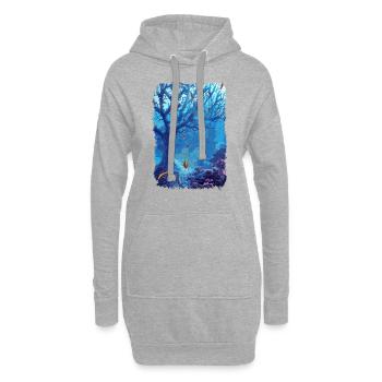sous-marin aquarium poisson de mer lac corail - Sweat-shirt à capuche long Femme - gris chiné - Devant