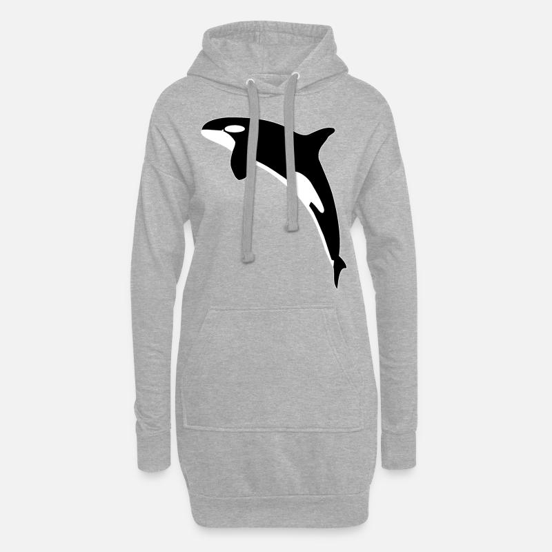 Killerwal Schwertwal - Hoodie-Kleid - Grau meliert