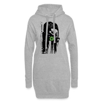 cyber goth punk gothic gasmaske cybergoth Geschenk - Hoodie-Kleid - Grau meliert - Vorne