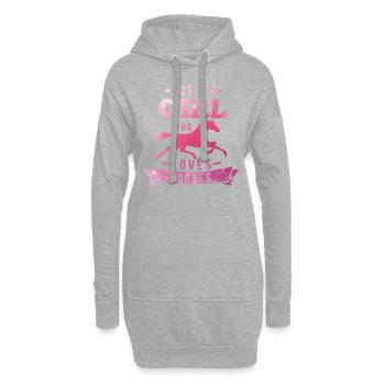 Cadeau cheval amoureux cavalier cheval - Sweat-shirt à capuche long Femme - gris chiné - Devant