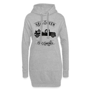 Camionnette halloween - Sweat-shirt à capuche long Femme - gris chiné - Devant