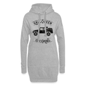 Camionnette halloween - Sweat-shirt à capuche long Femme - gris chiné - Devant