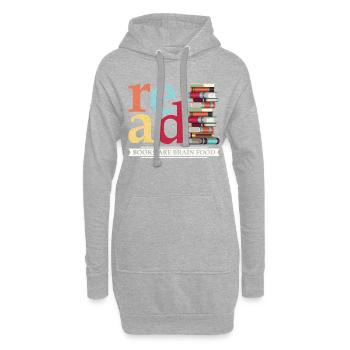 READ Books - Brainfood Reading Library Gift - Sweat-shirt à capuche long Femme - gris chiné - Devant