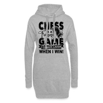 Schachspiel - Hoodie-Kleid - Grau meliert - Vorne