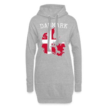 Daenemark Flagge Landkarte - Hoodie-Kleid - Grau meliert - Vorne