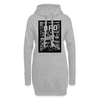 Soucoupe volante Alien Kidnapping Comic Ufo - Sweat-shirt à capuche long Femme - gris chiné - Devant
