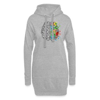 Gehirn Kunst und Wissenschaft Logik & Kreativität - Hoodie-Kleid - Grau meliert - Vorne