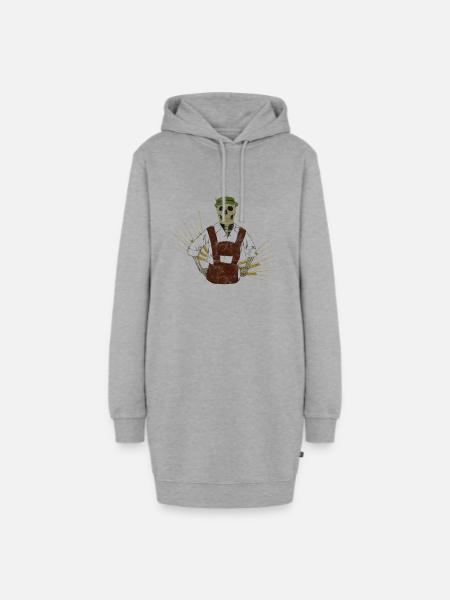 Tracht Skelett - Hoodie-Kleid - Grau meliert