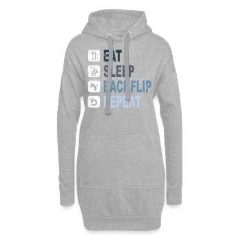 Eat Sleep Backflip Repeat - Hoodie-Kleid - Grau meliert - Vorne