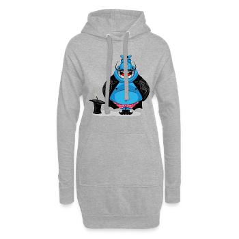 Hippopotame Magicien Doodle Art - Sweat-shirt à capuche long Femme - gris chiné - Devant