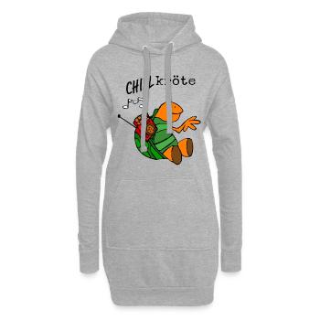 Crapaud crapaud - Sweat-shirt à capuche long Femme - gris chiné - Devant