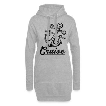 croisière - Sweat-shirt à capuche long Femme - gris chiné - Devant