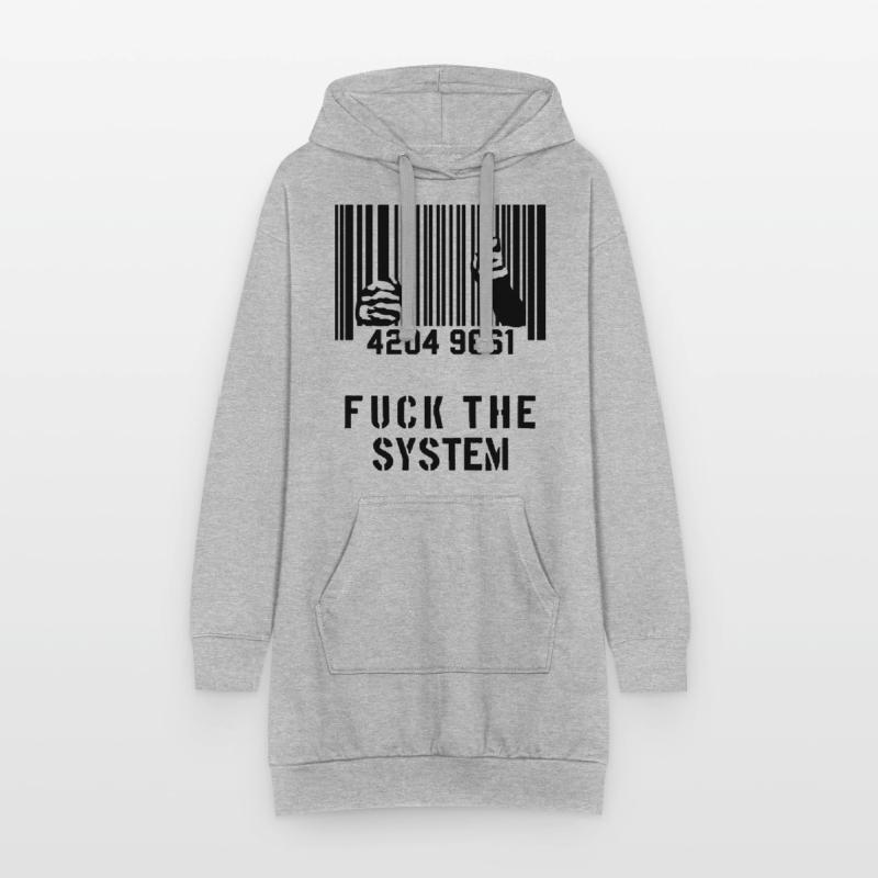 BAISER LE SYSTÈME Prison de code à barres Sweat-shirt à capuche long Femme