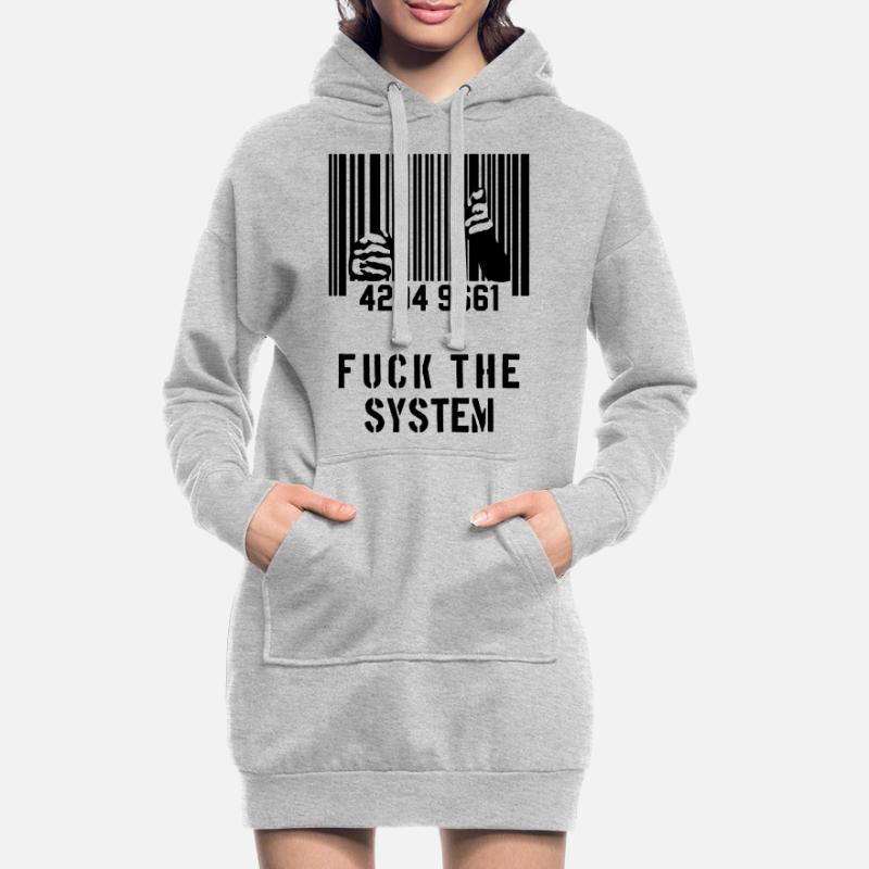 BAISER LE SYSTÈME Prison de code à barres Sweat-shirt à capuche long Femme