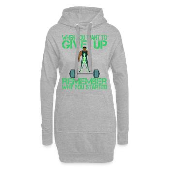 Lustiges Fitness Kraftsport Bodybuilding Geschenk - Hoodie-Kleid - Grau meliert - Vorne