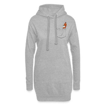 Wurst Brusttasche Bratwurst Fake Pocket Geschenk - Hoodie-Kleid - Grau meliert - Vorne