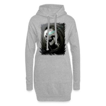 Totenkopf Halloween Tot Grim Reaper Grim Reaper - Sweat-shirt à capuche long Femme - gris chiné - Devant