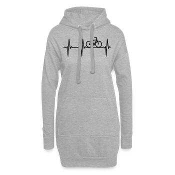 Radfahren Herzschlag - Hoodie-Kleid - Grau meliert - Vorne