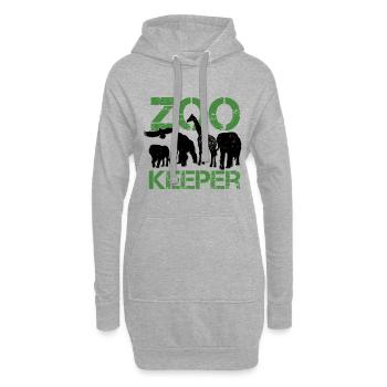 zoo keeper - Hoodie-Kleid - Grau meliert - Vorne