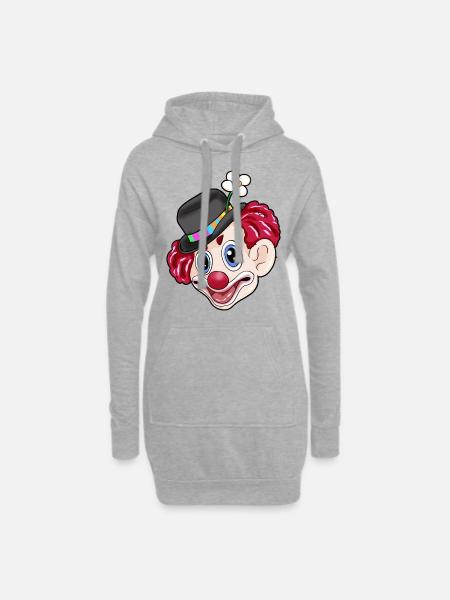 Glücklicher Clown Karneval - Hoodie-Kleid - Grau meliert