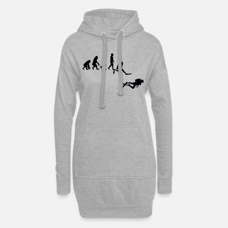 Evolution Diving - Hoodie Dress - heather grey