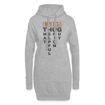 Gewerkschafts-Thug-Proarbeitsverband-Arbeitskraft-Protest-Licht - Hoodie-Kleid - Grau meliert - Vorne