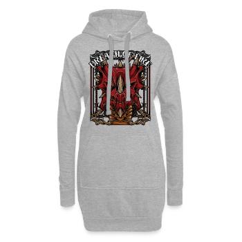 Drache - Hoodie-Kleid - Grau meliert - Vorne