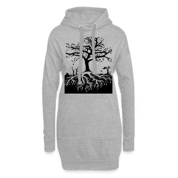 Arbre de vie Arbre chanceux, espoir - Sweat-shirt à capuche long Femme - gris chiné - Devant