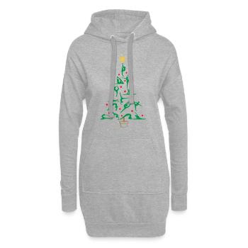 Cadeau de sapin d'arbre de Noël de gymnastique artistique - Sweat-shirt à capuche long Femme - gris chiné - Devant