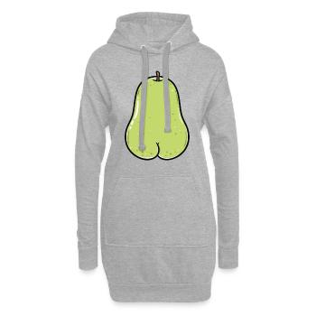 Birne Birnen Obst Frucht Essen Geschenk Po Arsch - Hoodie-Kleid - Grau meliert - Vorne