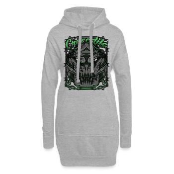 Krokodil Modern - Hoodie-Kleid - Grau meliert - Vorne