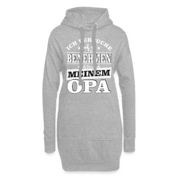 Lustige Sprüche - Ich komme nach meinem Opa - Hoodie-Kleid - Grau meliert - Vorne