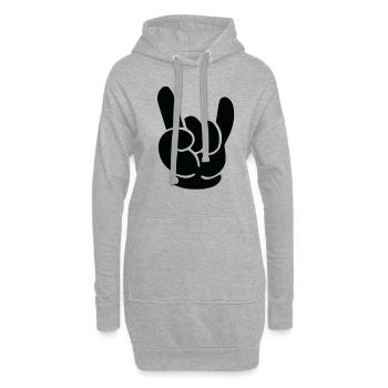 Rock 'n Roll Hand Heavy Metal Hard Rock - Hoodie-Kleid - Grau meliert - Vorne