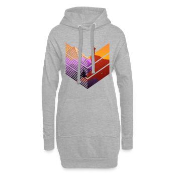 Bergstein Bergsteiger Wandern Wanderung Geschenk - Hoodie-Kleid - Grau meliert - Vorne