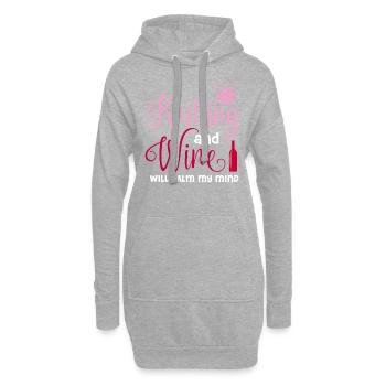 Stricken und Wein - Hoodie-Kleid - Grau meliert - Vorne