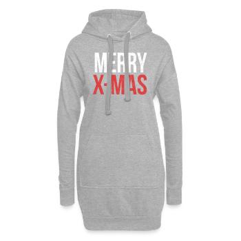 Merry X Mas Funny Christmas Gift Shirt - Hoodie-Kleid - Grau meliert - Vorne