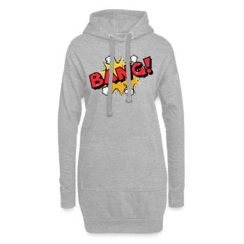 BANG! Comic Book Cartoon Drôle Pop Art T Shirt - Sweat-shirt à capuche long Femme - gris chiné - Devant