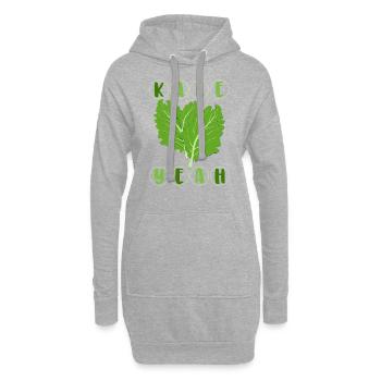 Kale Yeah - Sweat-shirt à capuche long Femme - gris chiné - Devant